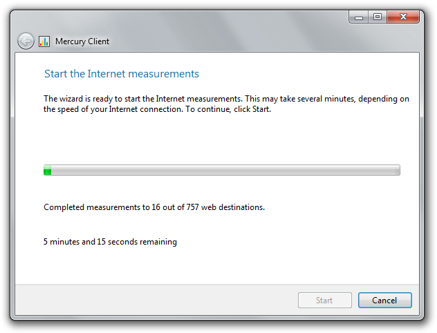 Mercury Client measurement.