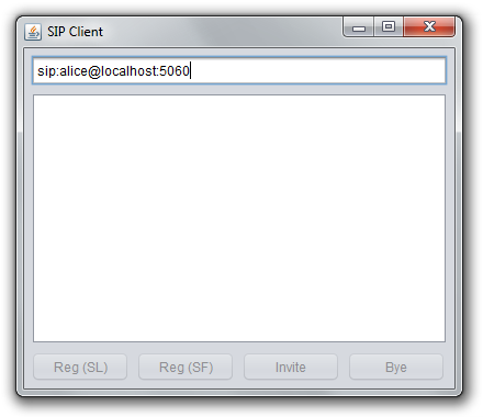 The GUI window of the SIP application